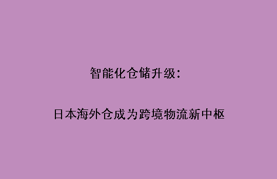 智能化仓储升级：日本海外仓成为跨境物流新中枢