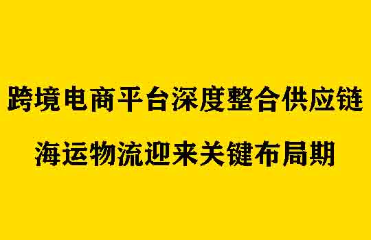 跨境电商平台深度整合供应链,海运物流迎来关键布局期