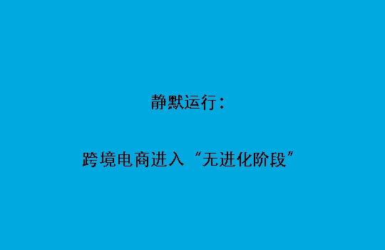 静默运行:跨境电商进入“无进化阶段”