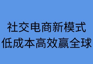 社交电商新模式,低成本高效赢全球