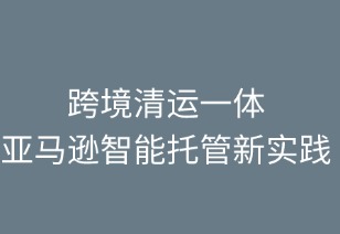 跨境清运一体，亚马逊智能托管新实践